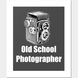 Old School Photographer - White Font Posters and Art